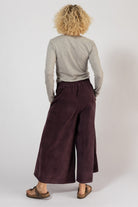 Cotton Corduroy Wide Leg Pants for Women - rear view