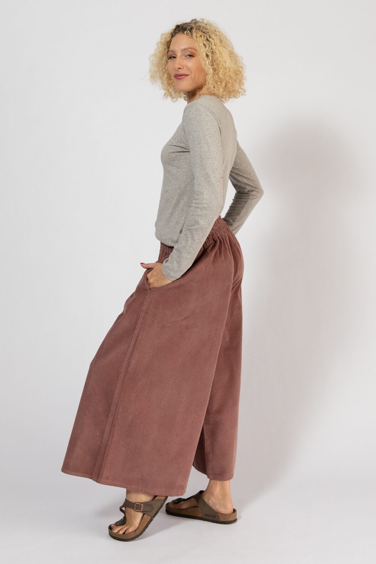 Surya Ethical Corduroy Pants for Women - left side view