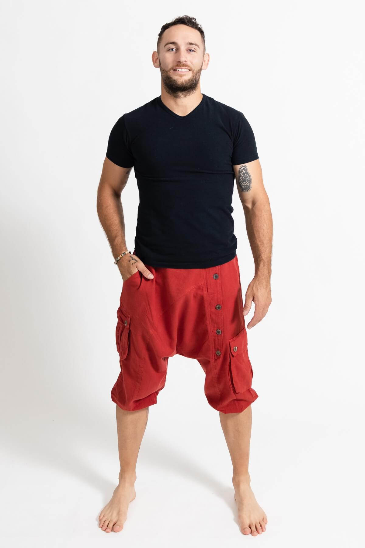 Surya Ethical Drop Crotch Shorts for Men - Rust