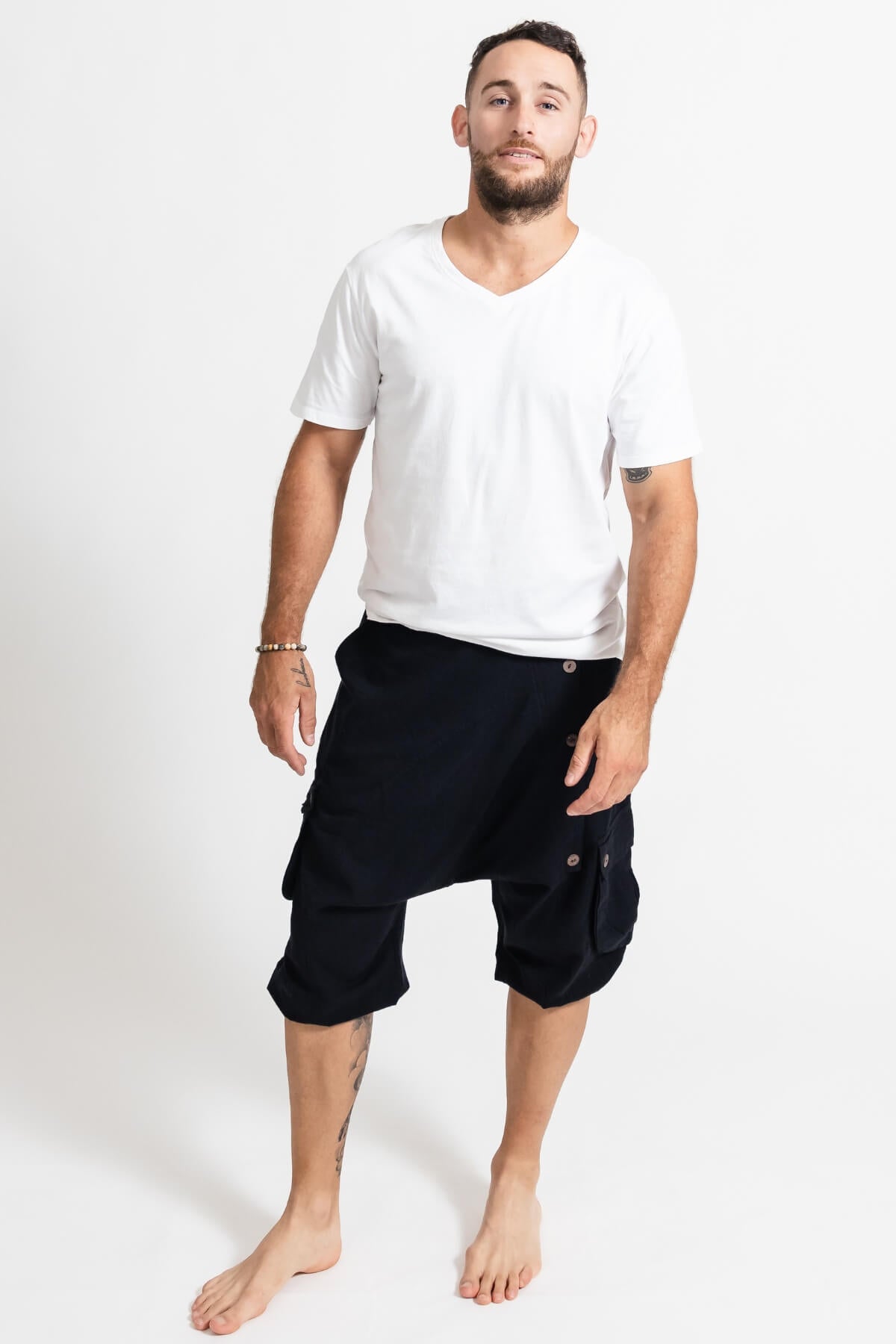Surya Cotton Low Crotch Shorts for Men - Black