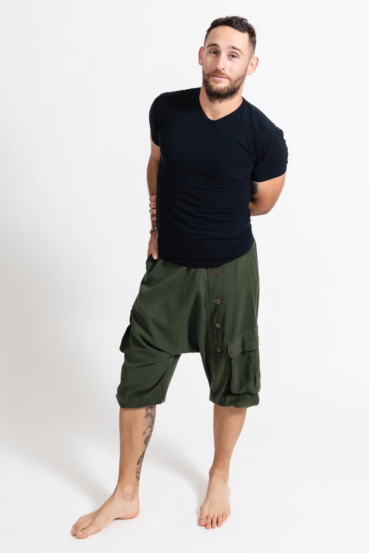 Surya Short Low Crotch Pants for Men - lightweight cotton fabric