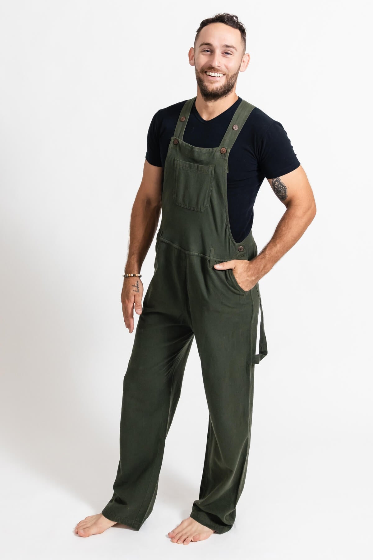 Surya Cotton Dungarees for Men - Green