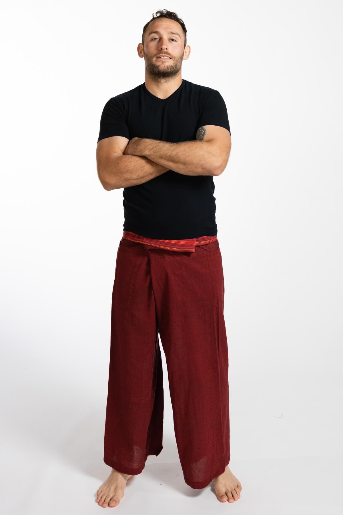Surya Cotton Thai Fisherman Pants - Maroon