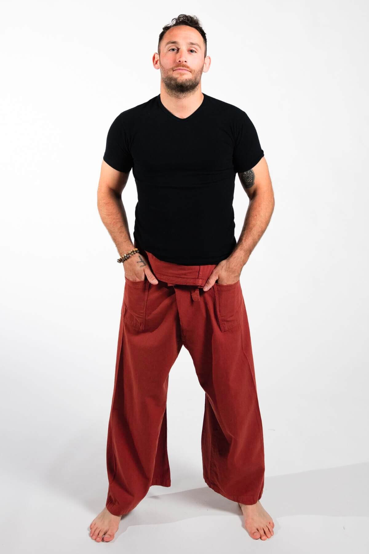 Surya Thai Fisherman Pants for Men - Rust