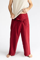 Surya Eco Dyed Cotton Fisherman Pants for Men - turn down waistband