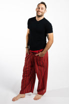 Cotton Thai Fishermen Pants for Men - Red