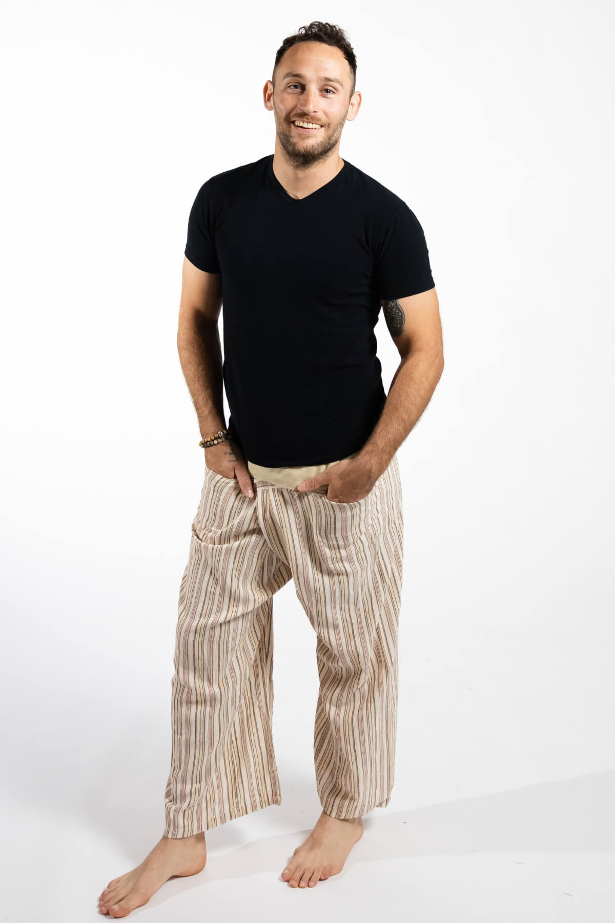 Thai Cotton Fishermen Pants for Men - lightweight cotton fabric