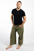 Surya Thai Cotton Fishermen Pants for Men - Green