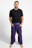 Ethically made Cotton Fisherman Pants for Men - Purple