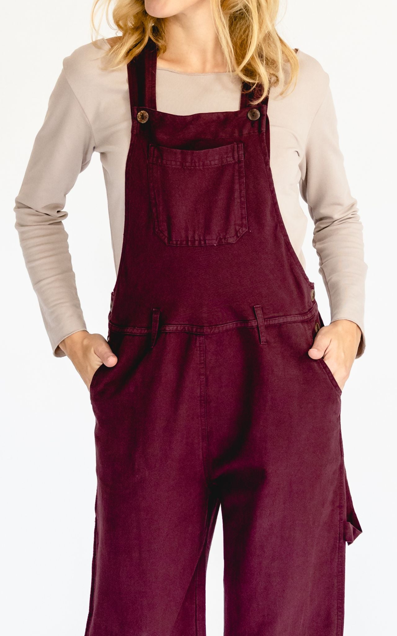 Surya Australia Ethical Classic Cotton Work Overalls from Nepal - Berry