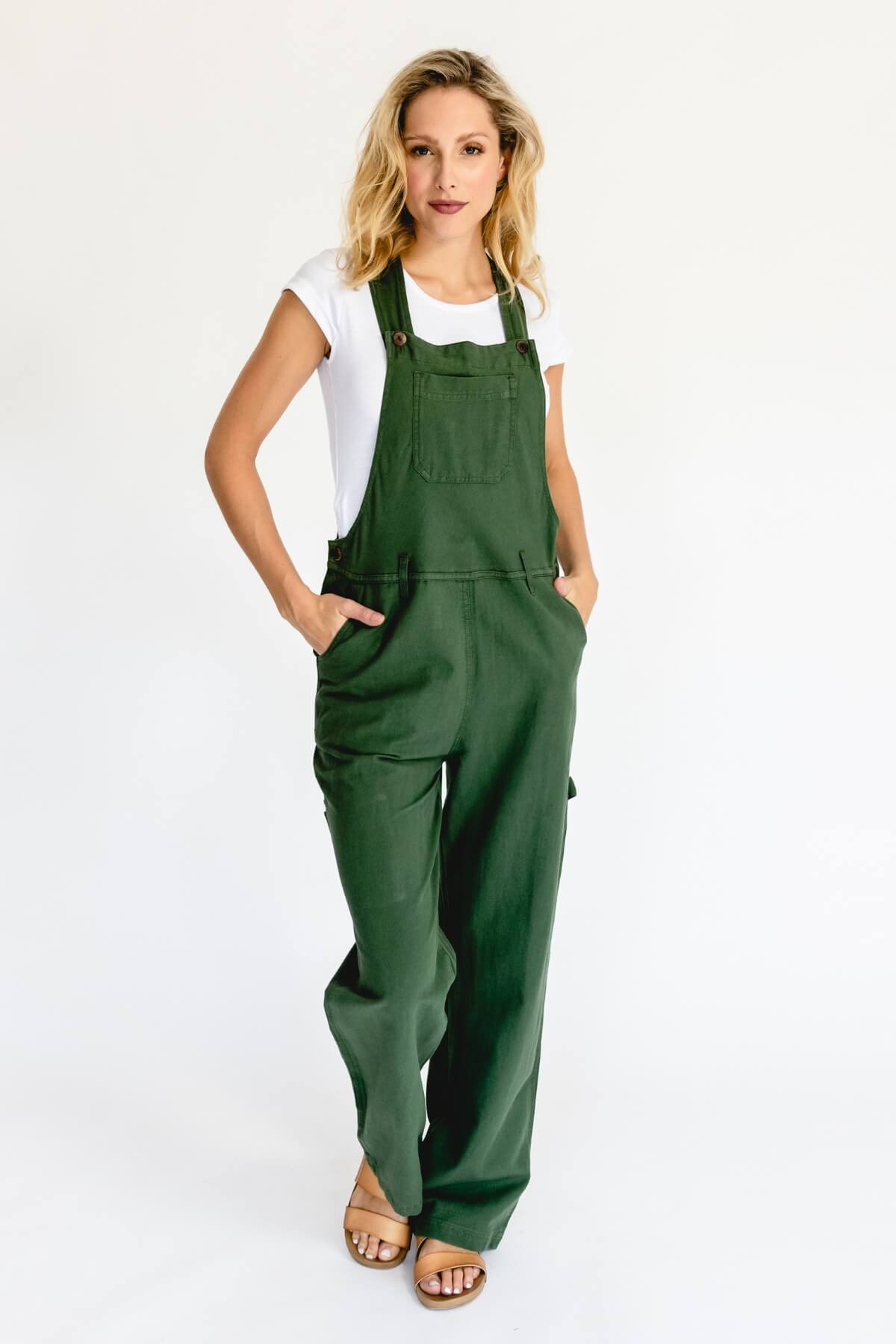 Surya Cotton Traveller Overalls for Women - Green