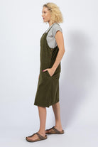 Relaxed Fit Cotton Pinafore for Women - left side view