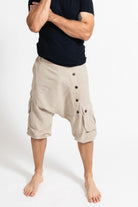 Surya Drop Crotch Shorts for Men - with coconut buttons