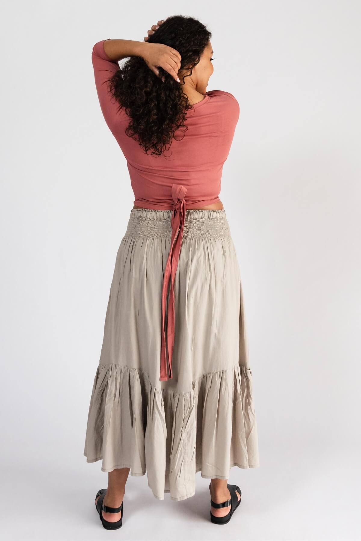 Surya Crinkle Cotton Isla Skirt for Women - rear view