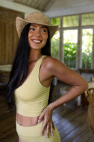 Surya wide brim hemp hat for women – natural, undyed colour