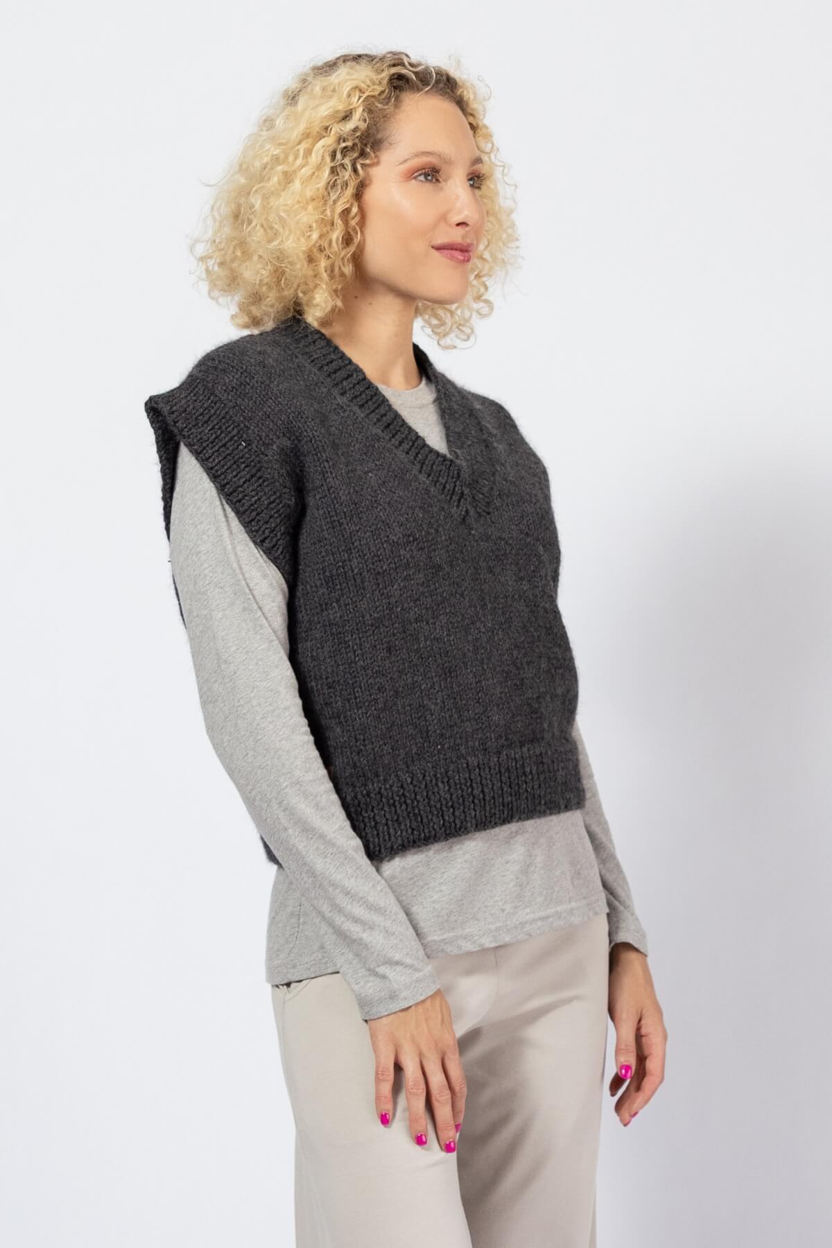 Cruelty Free Merino Wool Vests for Women - right side view