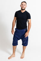 Surya Cotton Drop Crotch Shorts for Men - Dark Blue