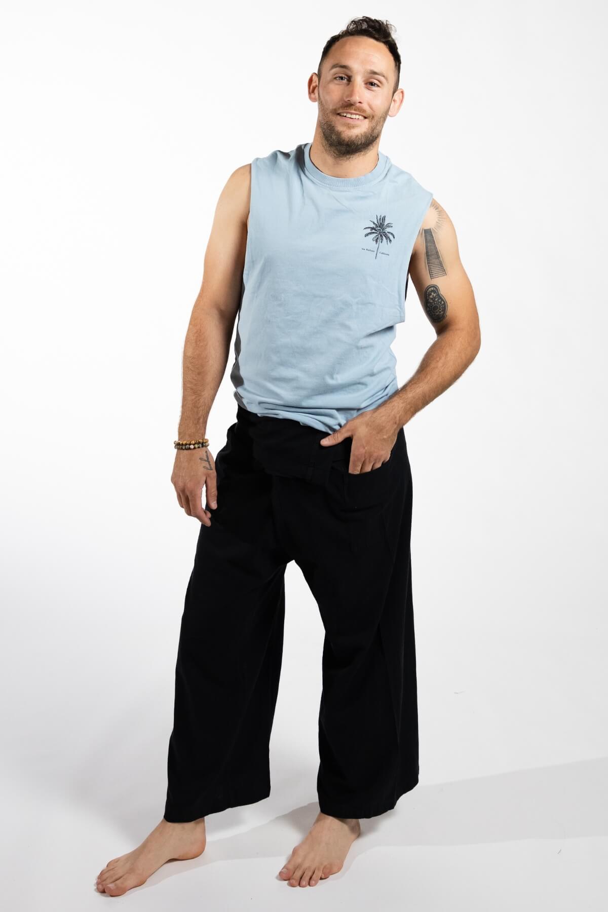 Surya Ethical Fisherman Pants for Men - Black