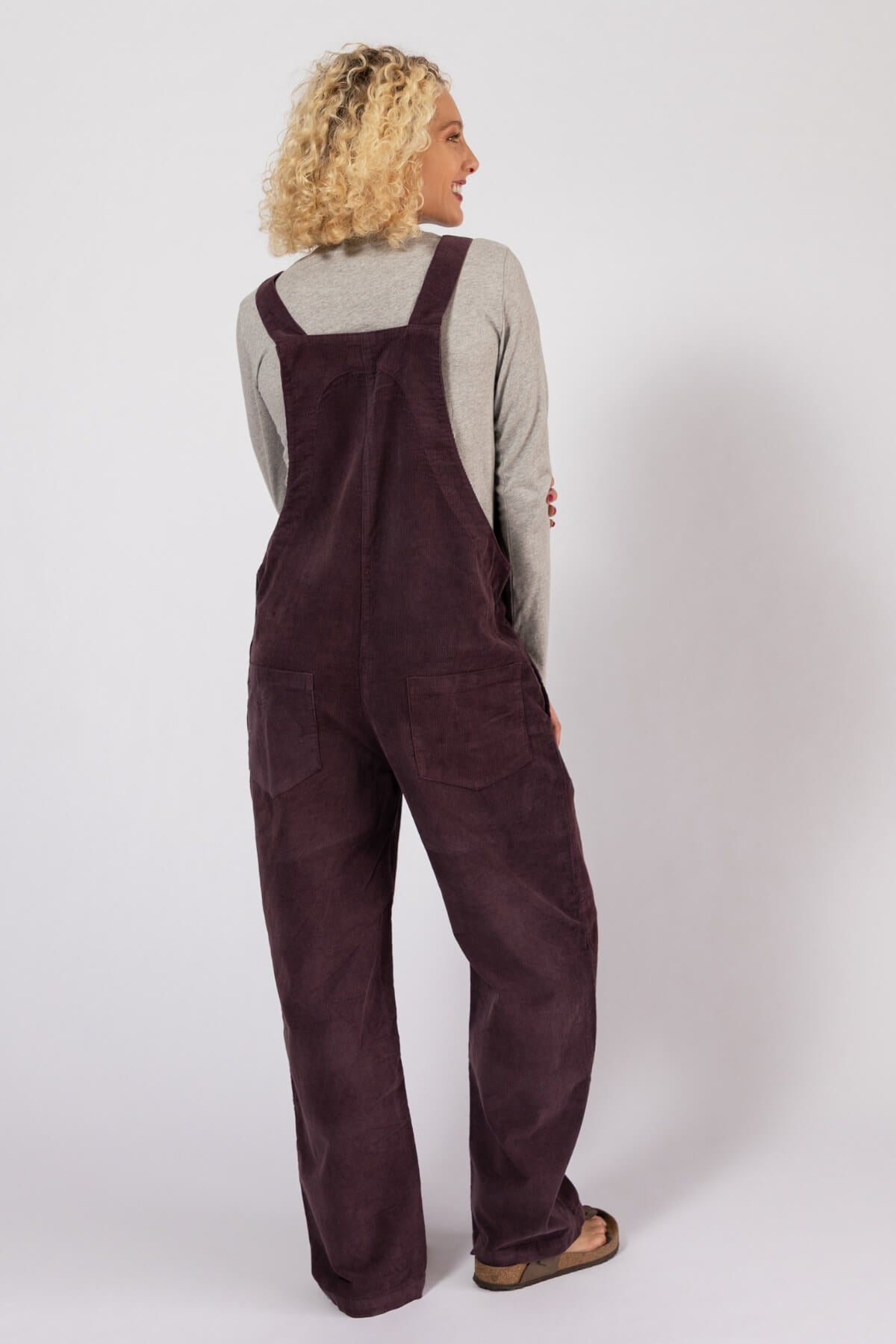 Surya Ethical Cotton Corduroy Dungarees for Women - rear view