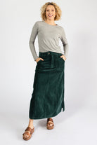 Surya Corduroy Maxi Skirt - Midnight Teal