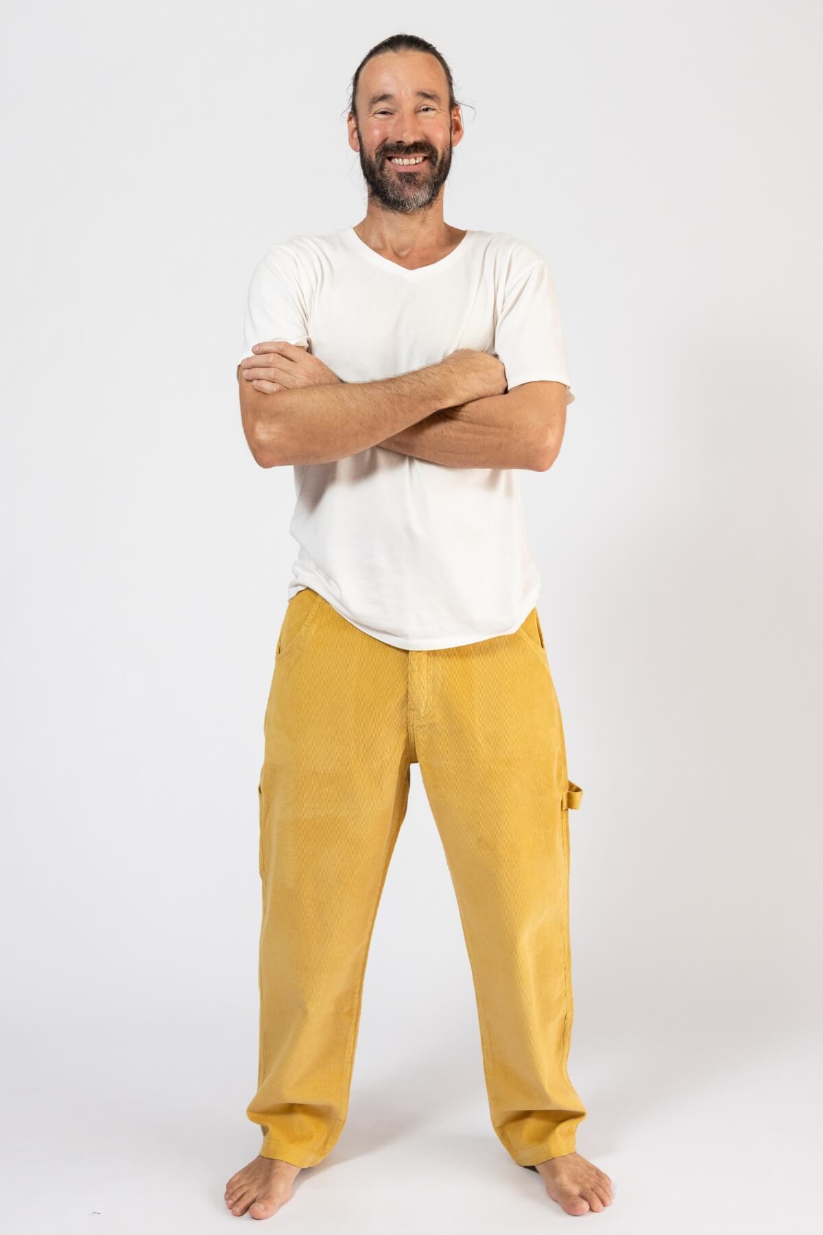 Cotton Corduroy Trousers for Men - Mustard