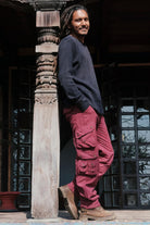 Surya Cotton Cargo Trousers for Men - on location in Nepal