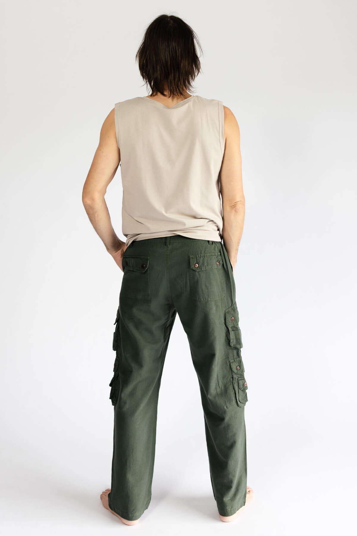 Surya Cotton Cargo Pants for Men - rear view