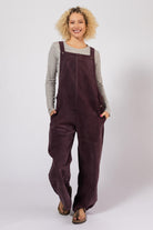 Surya Ethical Cotton Corduroy Dungarees for Women - Wine