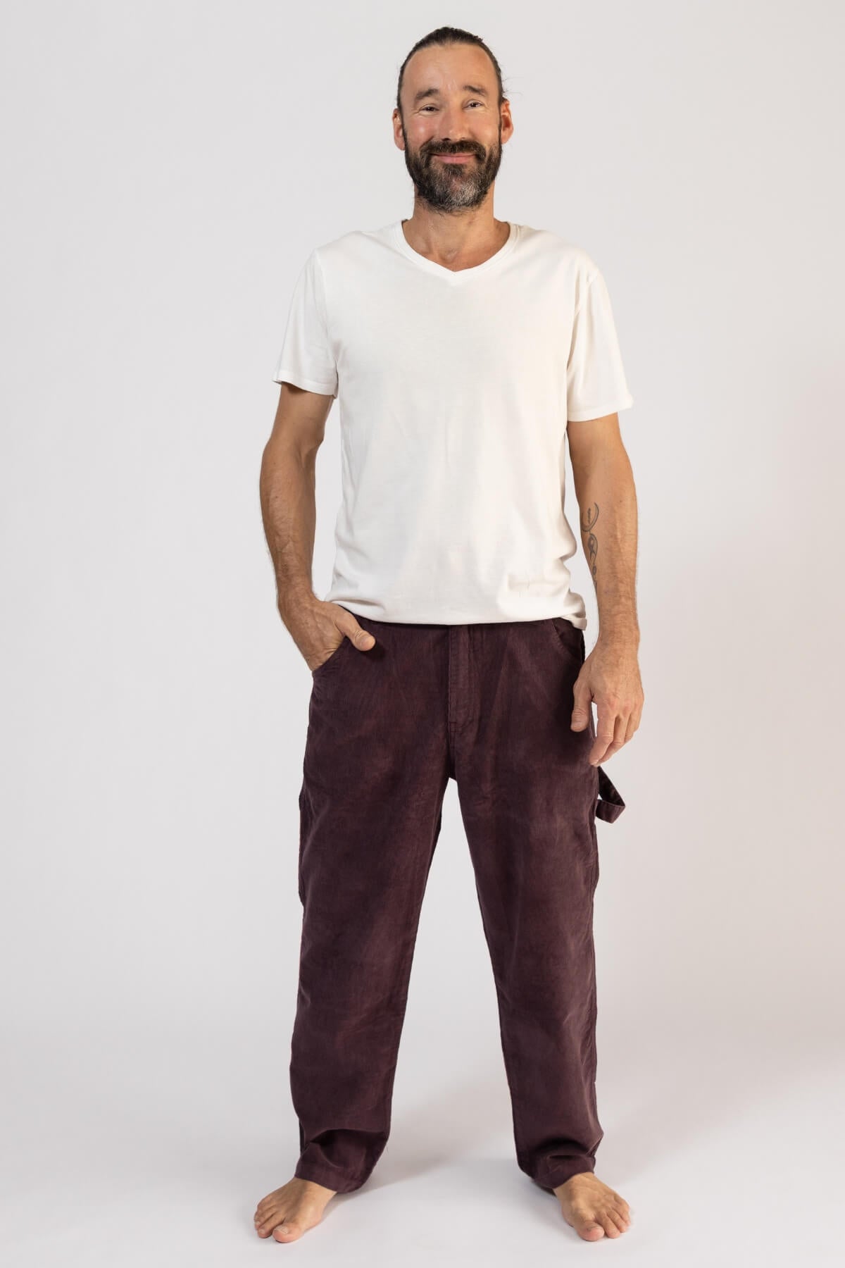 Ethical Corduroy Trousers for Men - Wine