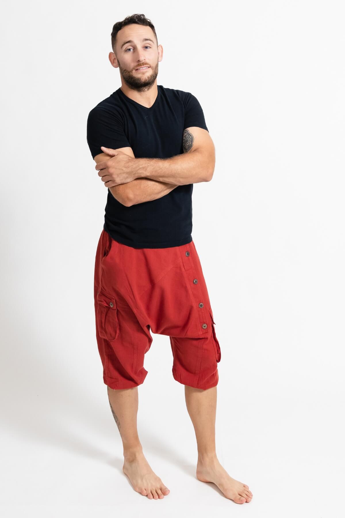 Surya Ethical Drop Crotch Shorts for Men - with coconut buttons