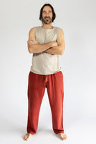 Surya Everyday Cotton Trousers for Men - Rust colour