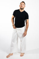 Surya Thai Fisherman Pants for Men - White