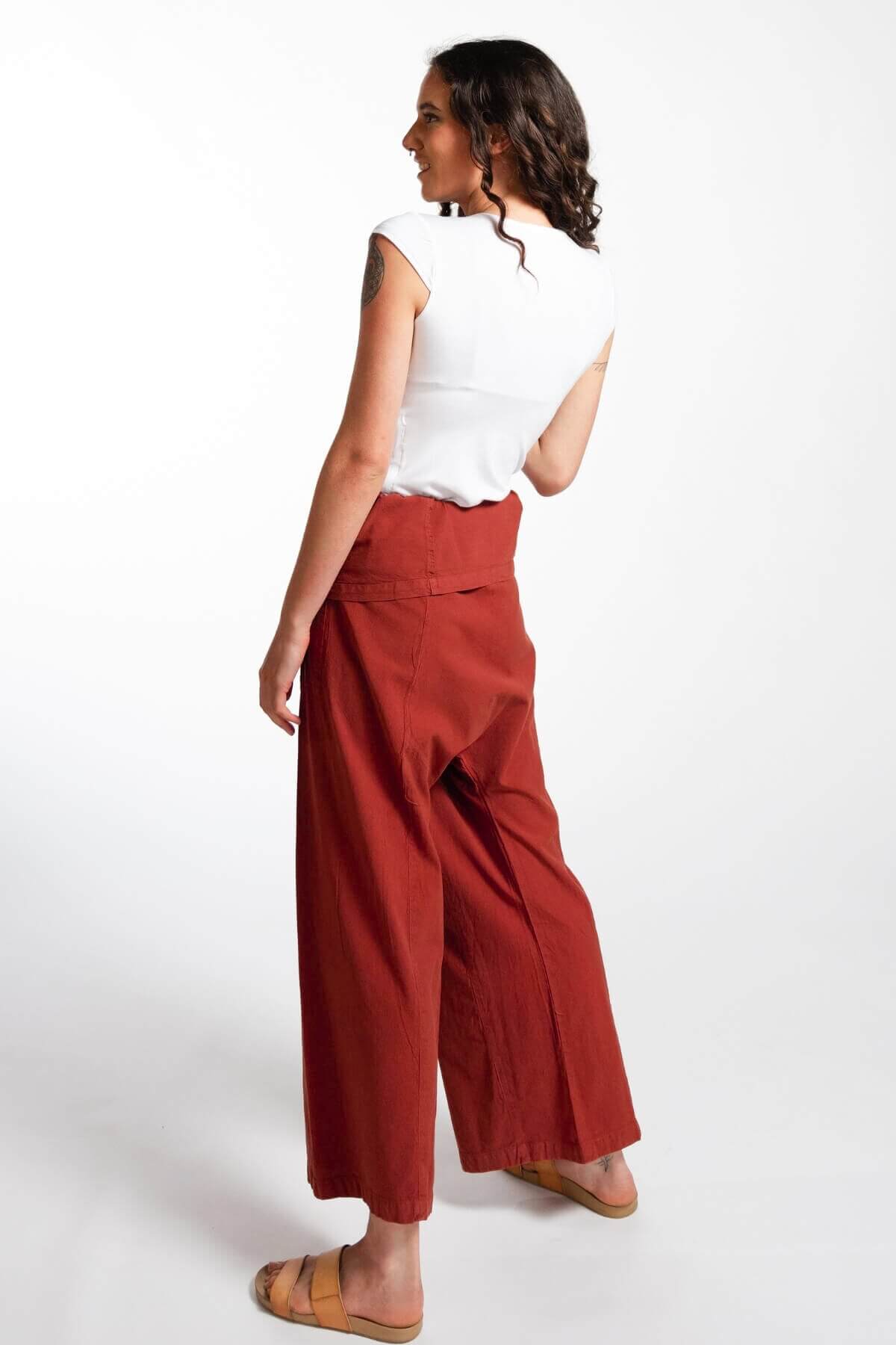 Surya Cotton Thai Fisherman Pants made in Nepal - left side view