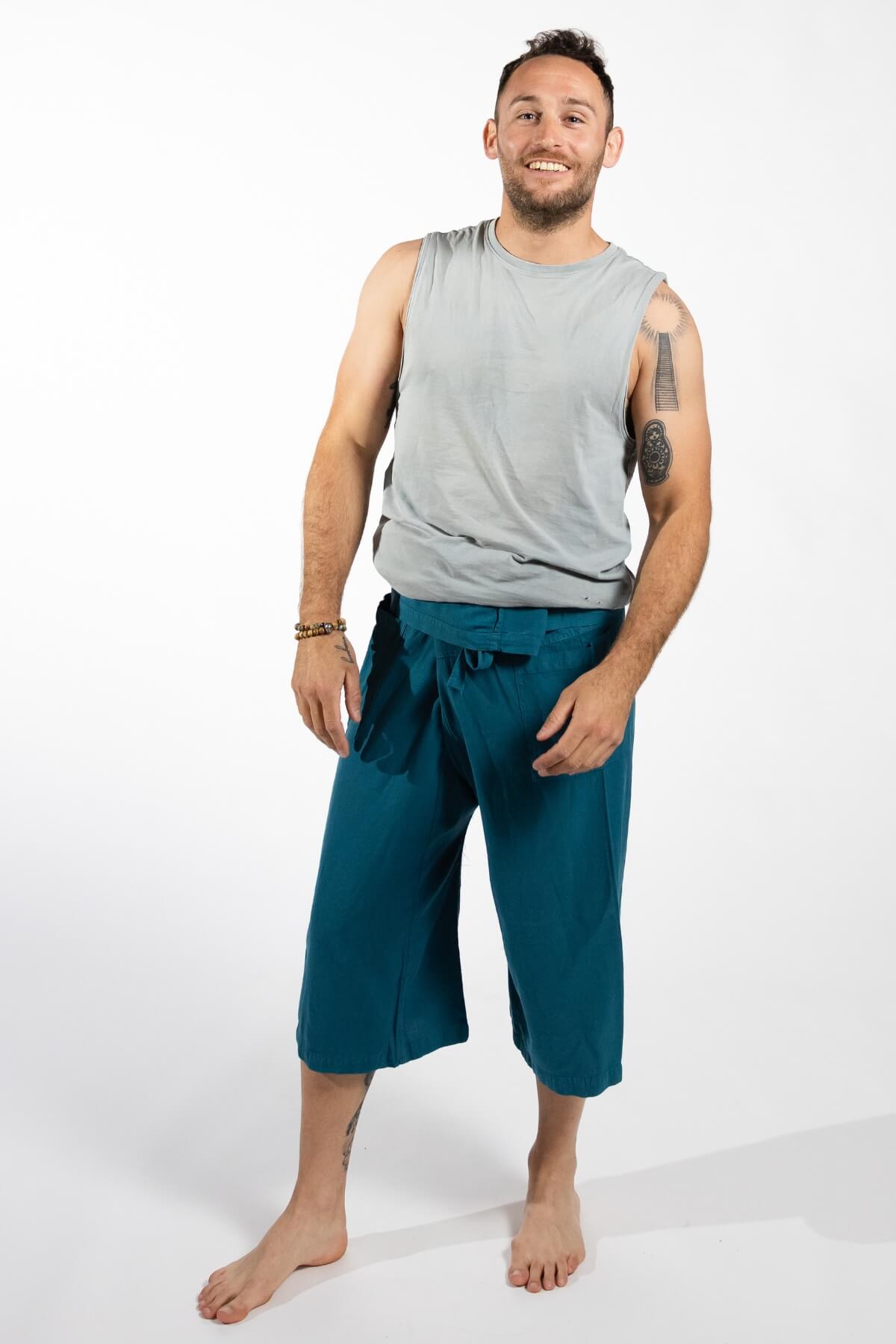 Surya Men's Thai Fisherman Pants - Turquoise
