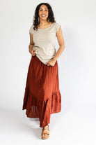 Surya Ethical Crinkle Cotton Skirt for Women - lightweight Summer skirt