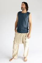 Surya Cotton Drop Crotch Trousers for Men - left side view