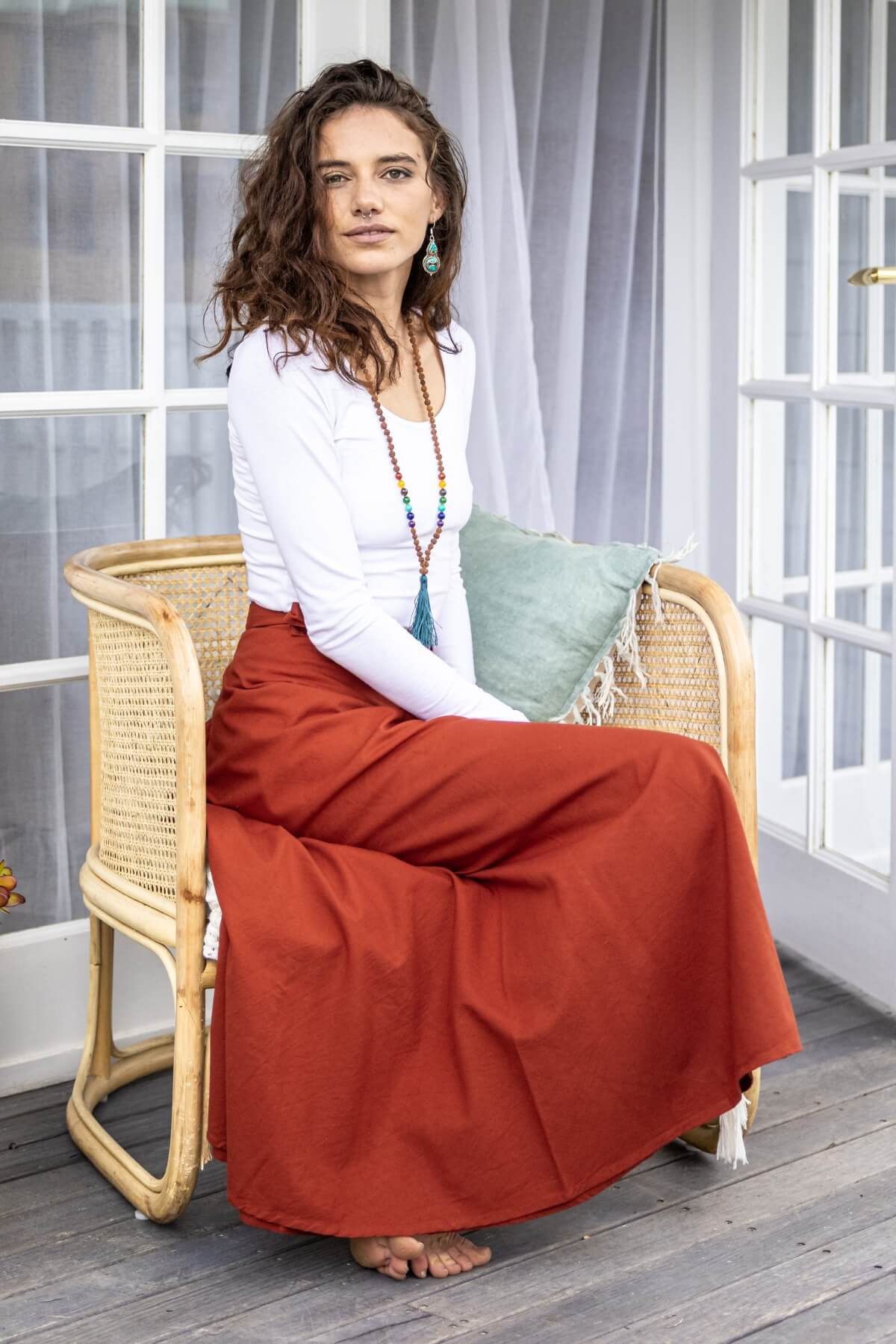 Cotton Maxi Wrap Skirt Ethically made in Nepal Surya