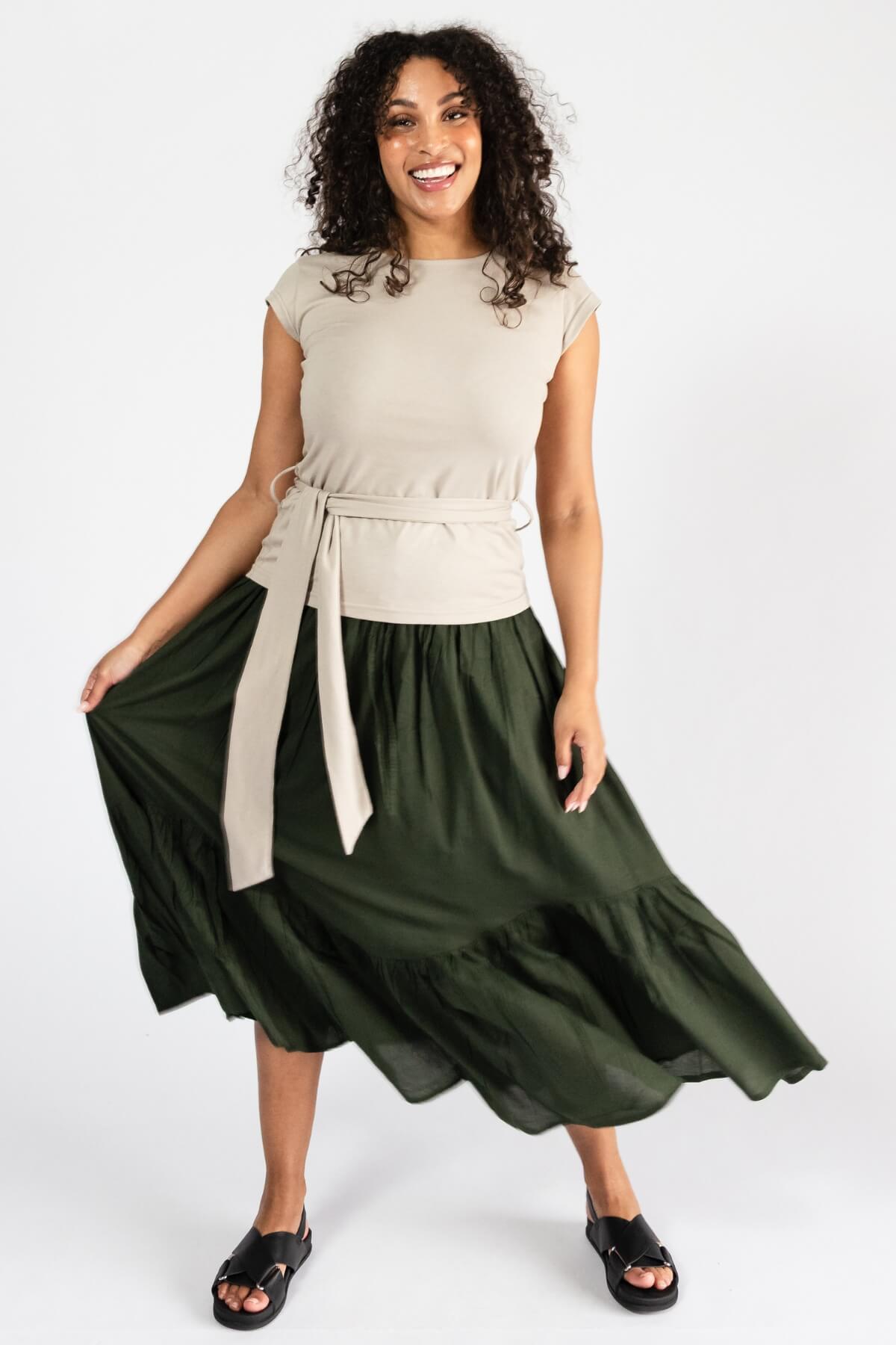 Surya Crinkle Cotton Skirt for Women - perfect for twirling in 