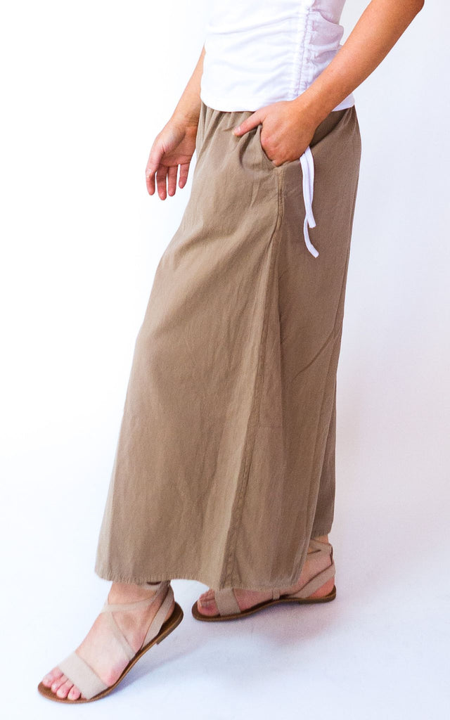 Surya Australia Ethical Cotton Palazzo Pants from Nepal - Sand