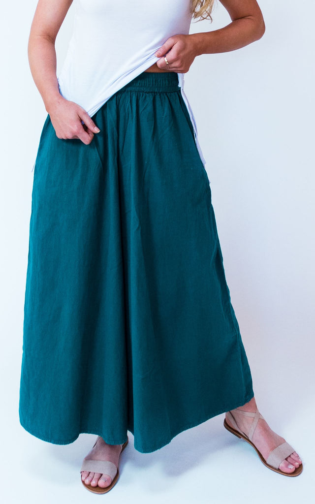 Surya Australia Ethical Cotton Palazzo Pants from Nepal - Turquoise