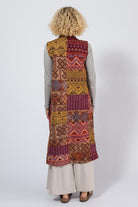 Ethical Sleeveless Patchwork Jacket for Women - rear view