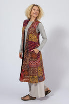 Ethical Sleeveless Patchwork Jacket for Women - left side view