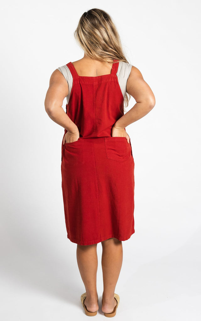 Surya Australia Ethical Cotton 'Ayla' Pinafore made in Nepal - Rust
