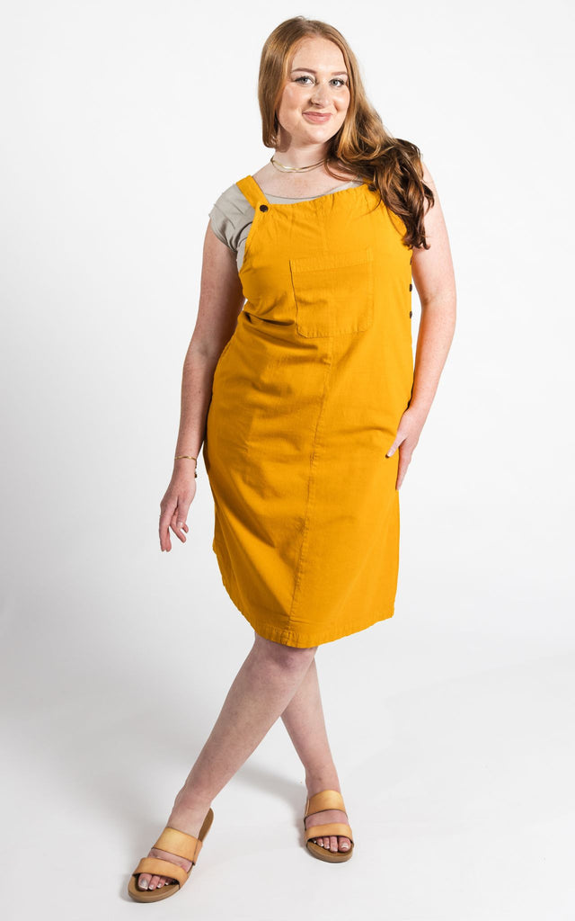 Surya Australia Ethical Cotton 'Ayla' Pinafore made in Nepal - Mustard