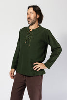 Surya Long Sleeve Cotton Shirt for Men - left side view