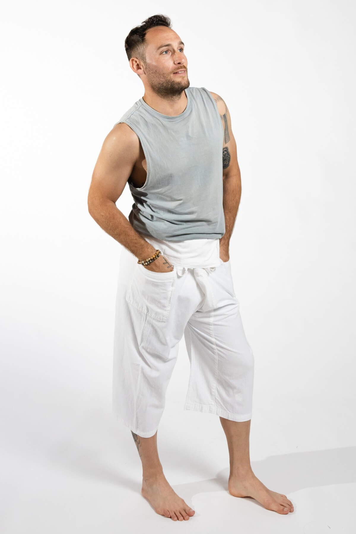 Surya Ethical Short Fisherman Pants for Men - right side view