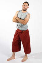 Surya Cotton Short Fisherman Pants for Men - Rust