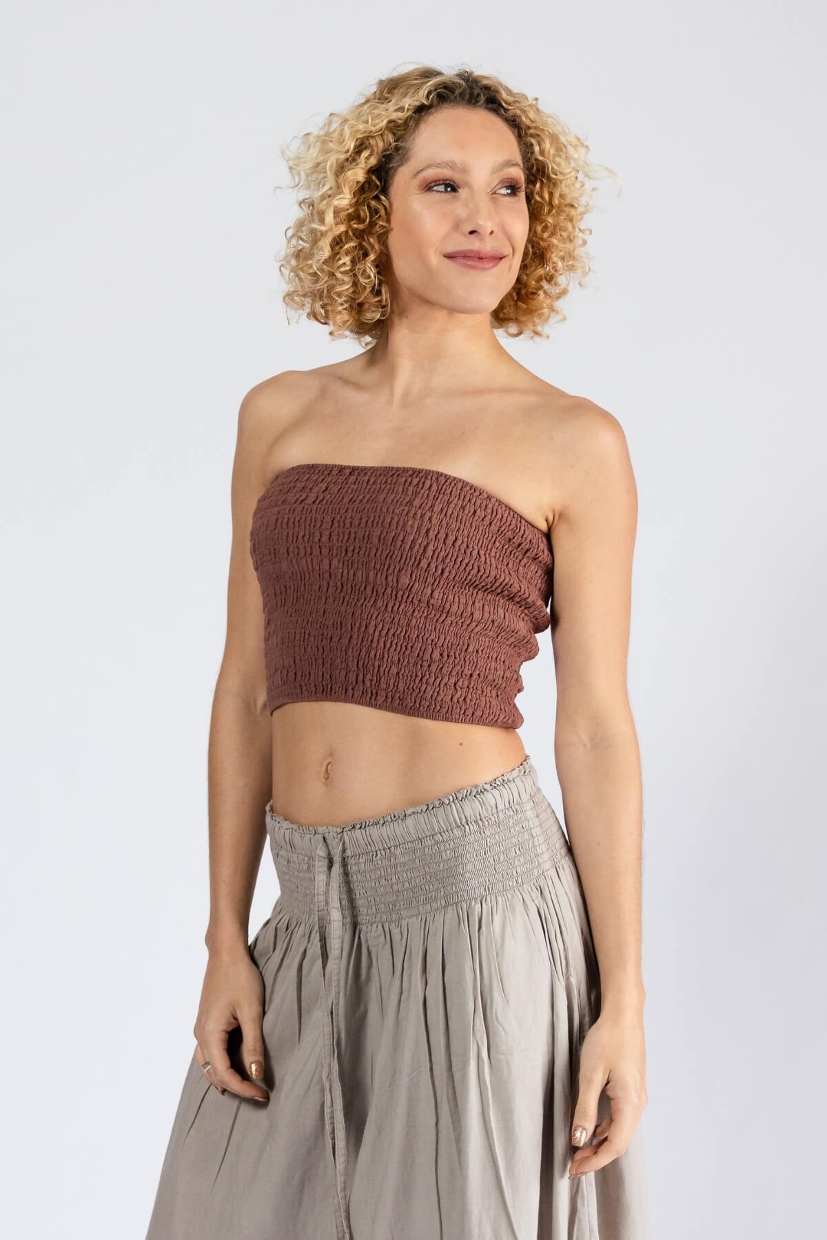 Surya Cotton Strapless Top for Women - left side view