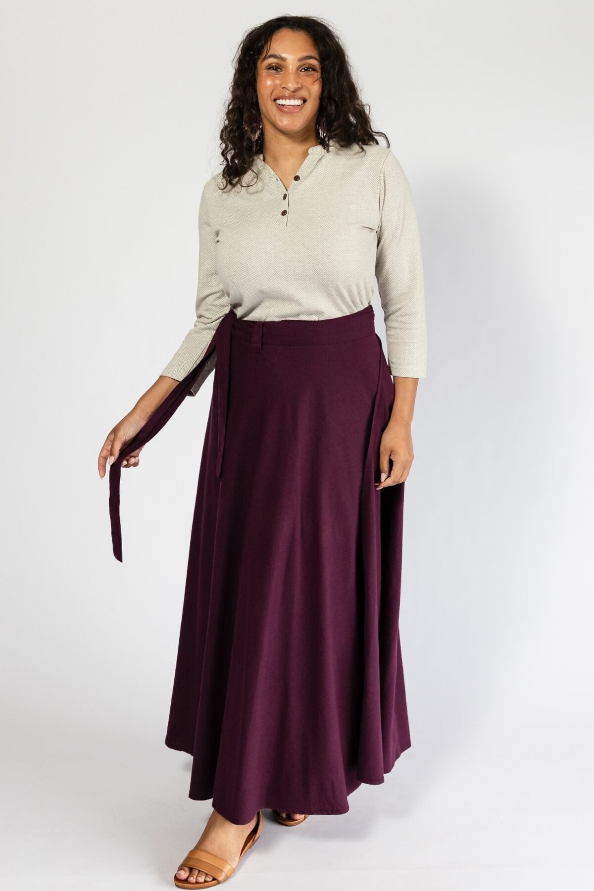 Surya Cotton Wrap Skirt for Women - with two tie loops