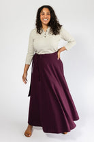 Surya Cotton Wrap Skirt for Women - Wine colour